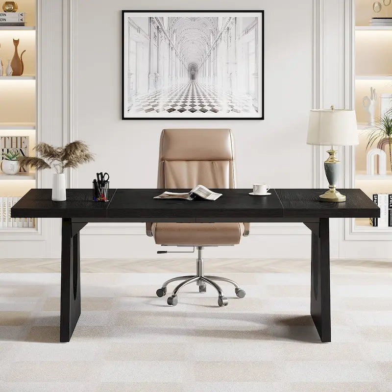 70.9 Inches Executive Desk Rectangular Computer Office Desk with Large Desktop