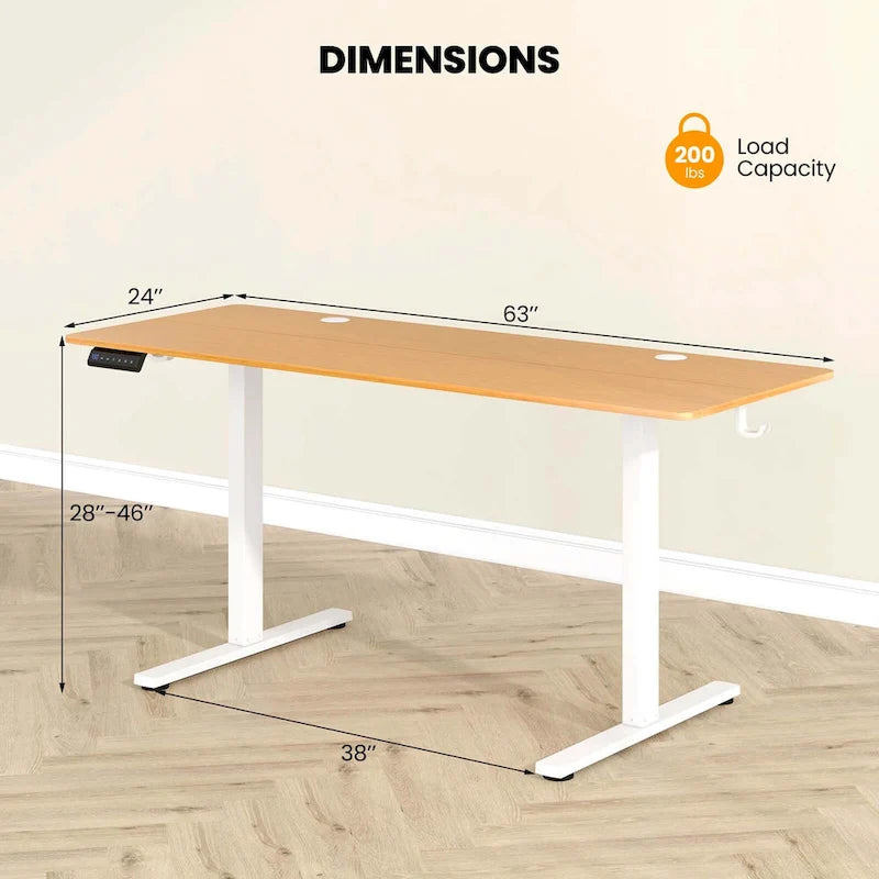 63 x 24 Inch Sit Stand Desk Height Adjustable Electric - See Details