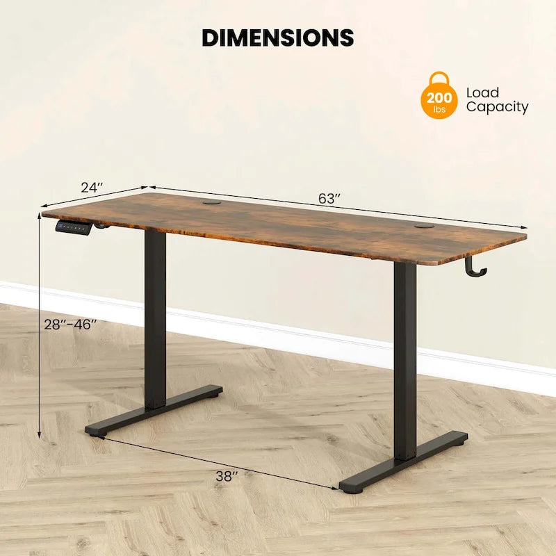 63 x 24 Inch Sit Stand Desk Height Adjustable Electric - See Details