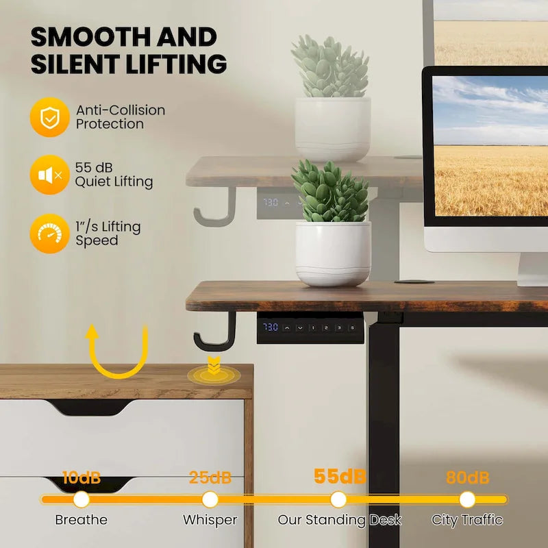 63 x 24 Inch Sit Stand Desk Height Adjustable Electric - See Details
