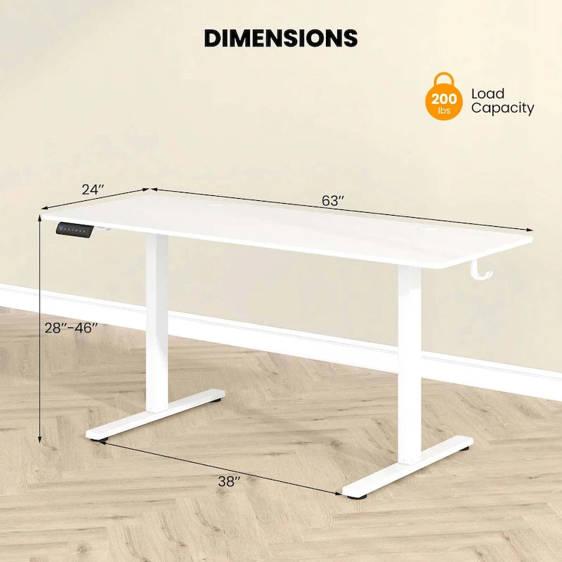 63 x 24 Inch Sit Stand Desk Height Adjustable Electric - See Details