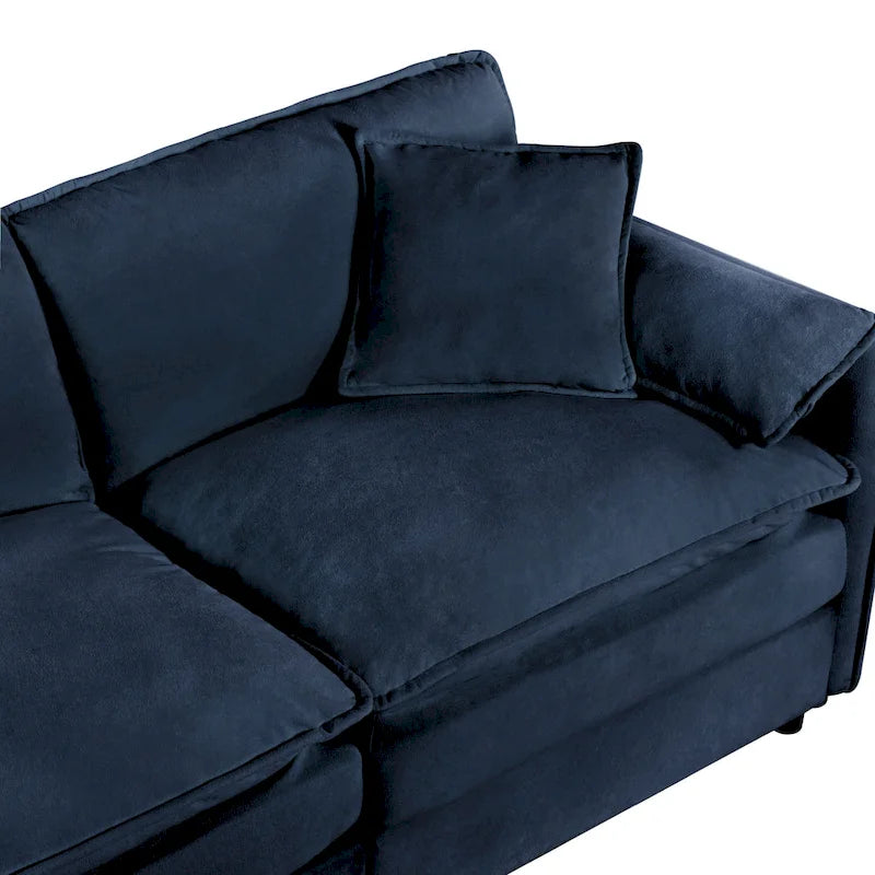 64 Oversized Chenille 2-Seater Sofa with DIY Combo & Storage Pockets