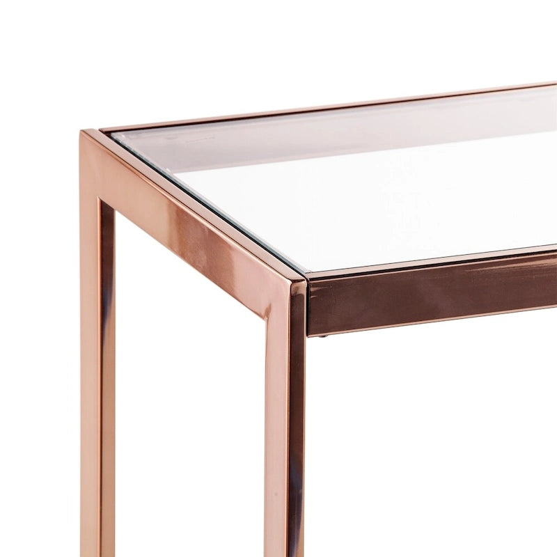 Luna Modern Champagne Metal Console Table