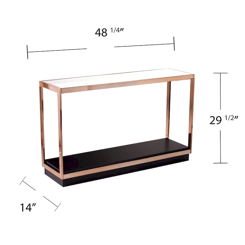 Luna Modern Champagne Metal Console Table