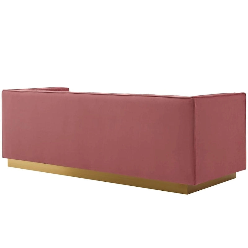 Perez Vertical Channel Tufted Velvet Sofa