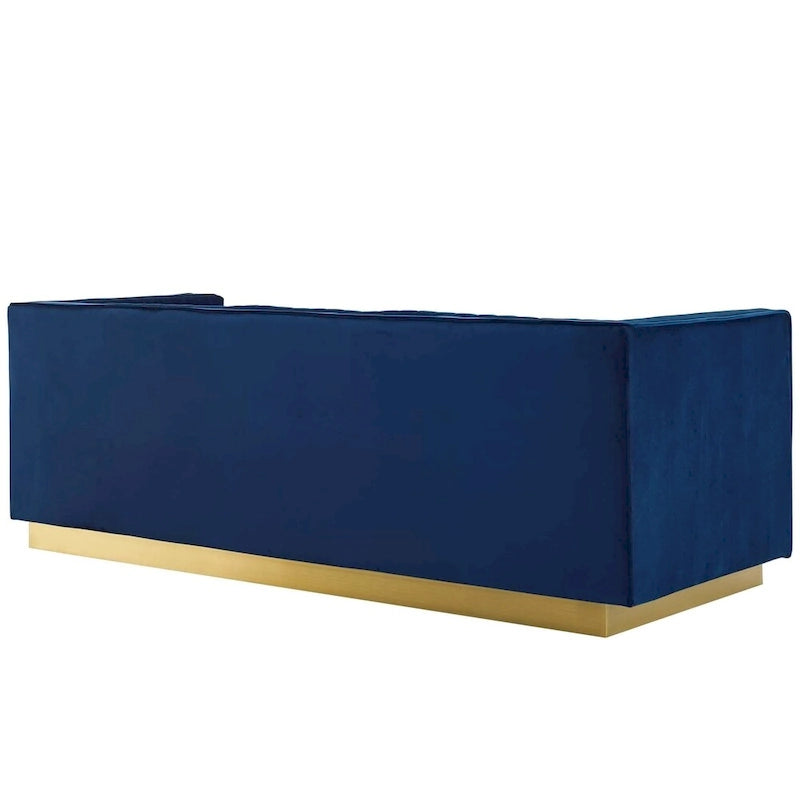 Perez Vertical Channel Tufted Velvet Sofa