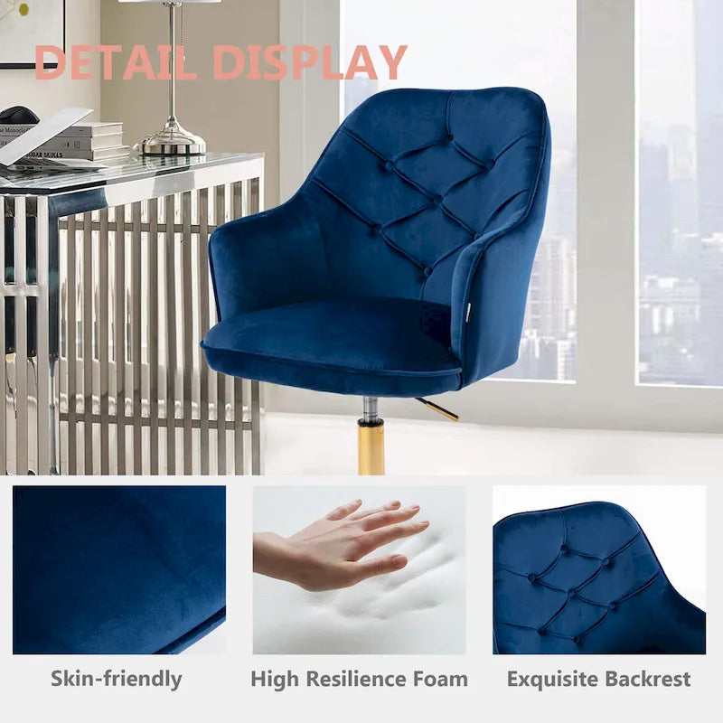 Velvet Swivel Shell Chair for Living Room ,Office chair