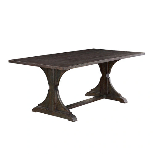 Badri Rustic 76-inch Solid Wood Dining Table