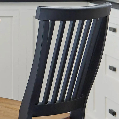 24 inch Black and Distressed Oak Bar Stool