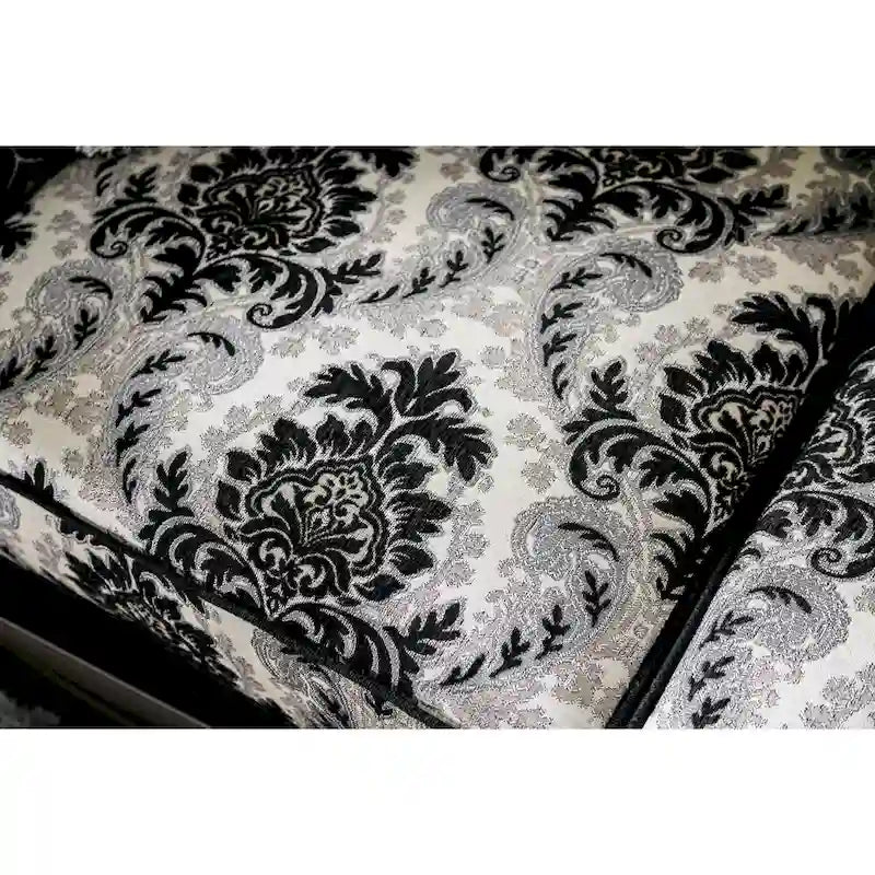 Traditional Black Fabric Semi-Firm Loveseat