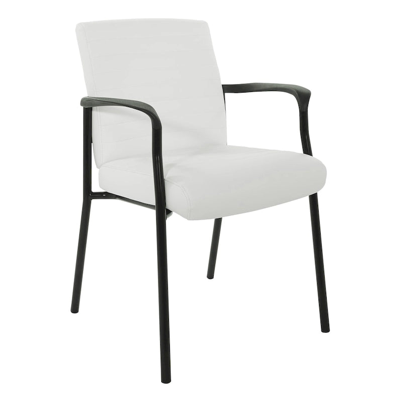 Guest Chair in Faux Leather and Black Frame