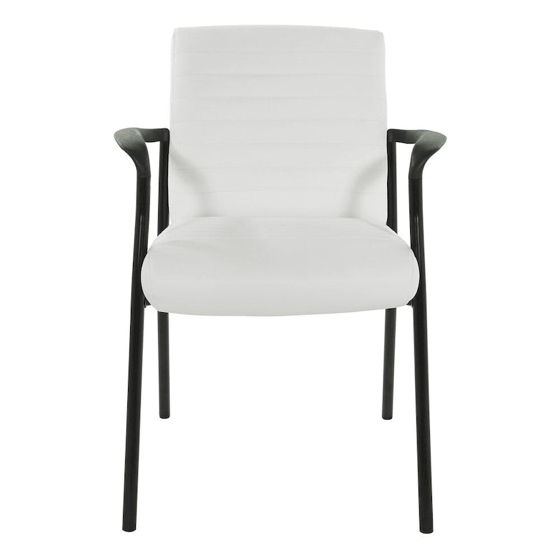Guest Chair in Faux Leather and Black Frame