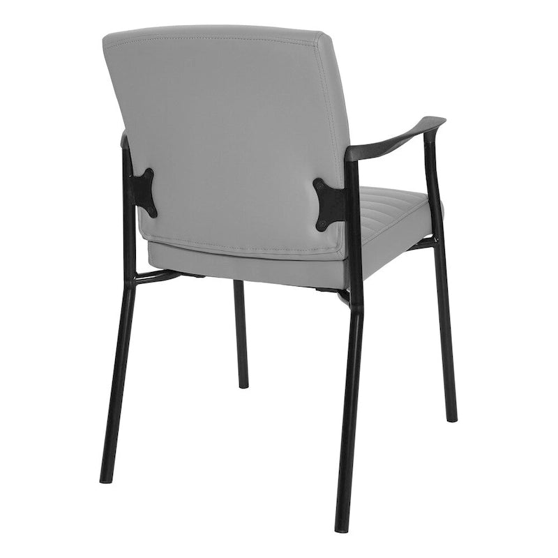 Guest Chair in Faux Leather and Black Frame