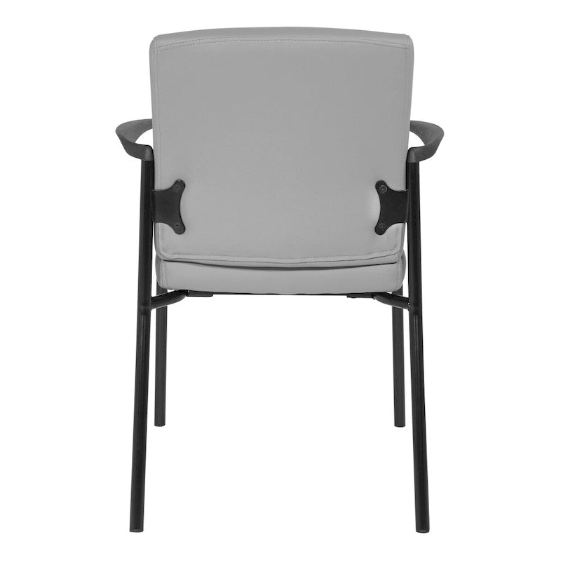 Guest Chair in Faux Leather and Black Frame