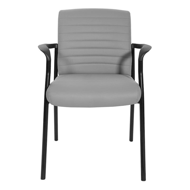 Guest Chair in Faux Leather and Black Frame