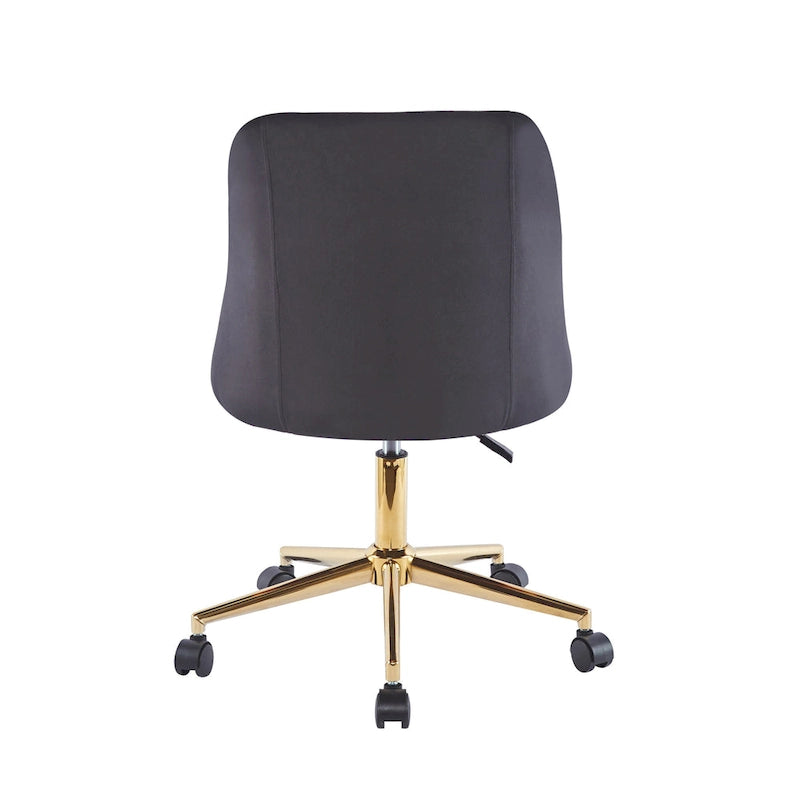 Porthos Home Ryo Swivel Office Chair, Velvet, Gold Chrome Legs