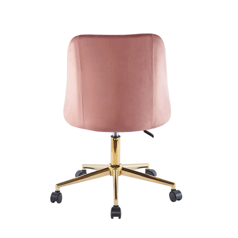 Porthos Home Ryo Swivel Office Chair, Velvet, Gold Chrome Legs