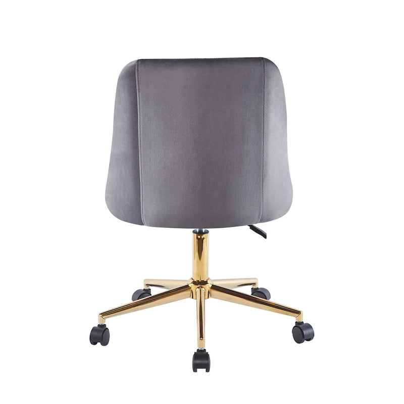Porthos Home Ryo Swivel Office Chair, Velvet, Gold Chrome Legs
