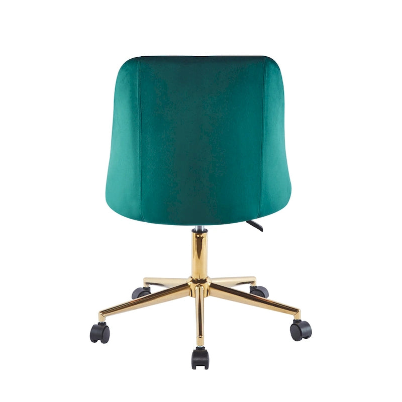 Porthos Home Ryo Swivel Office Chair, Velvet, Gold Chrome Legs