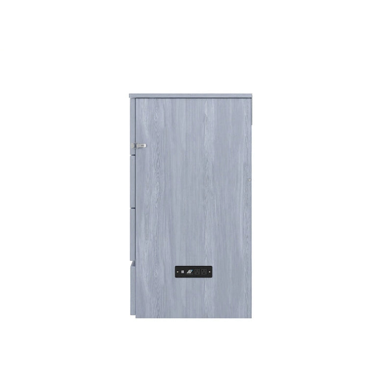 Queen Murphy Bed Chest with Mattress in Driftwood