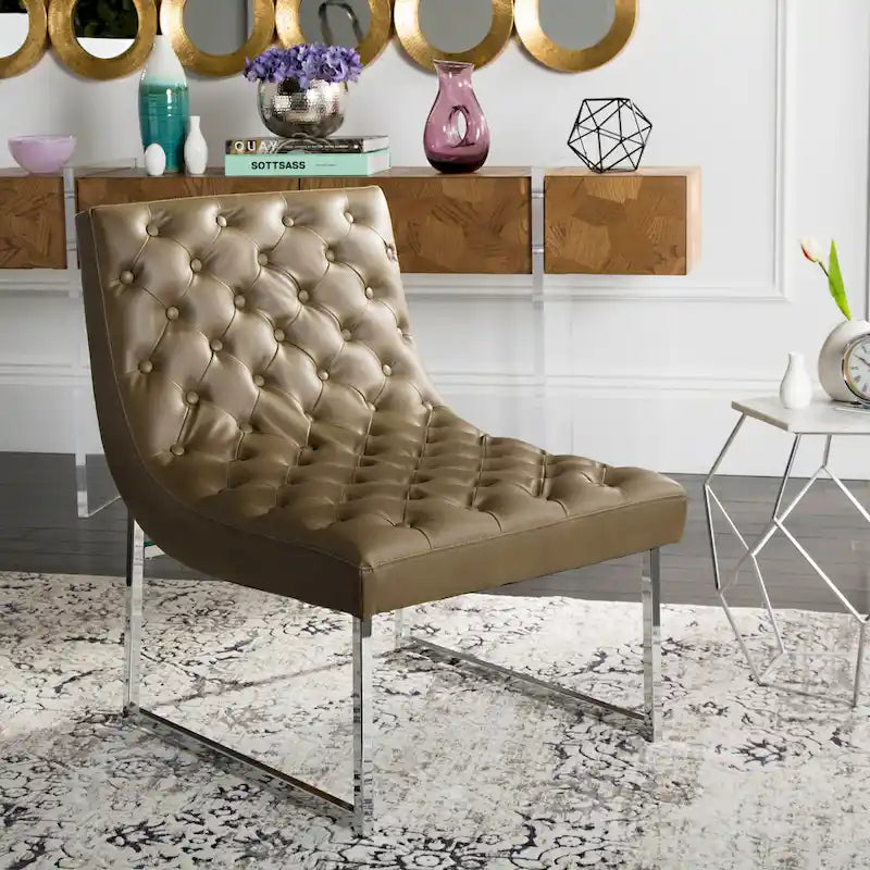 Mid-Century Modern Tufted Club Chair
