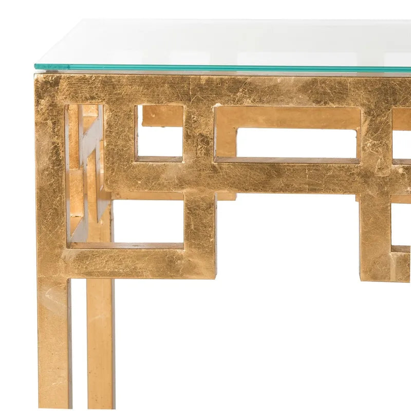 Porfiria Antique Gold Leaf End Table - 16 x 12 x 20.5 - 16Wx12Dx21H