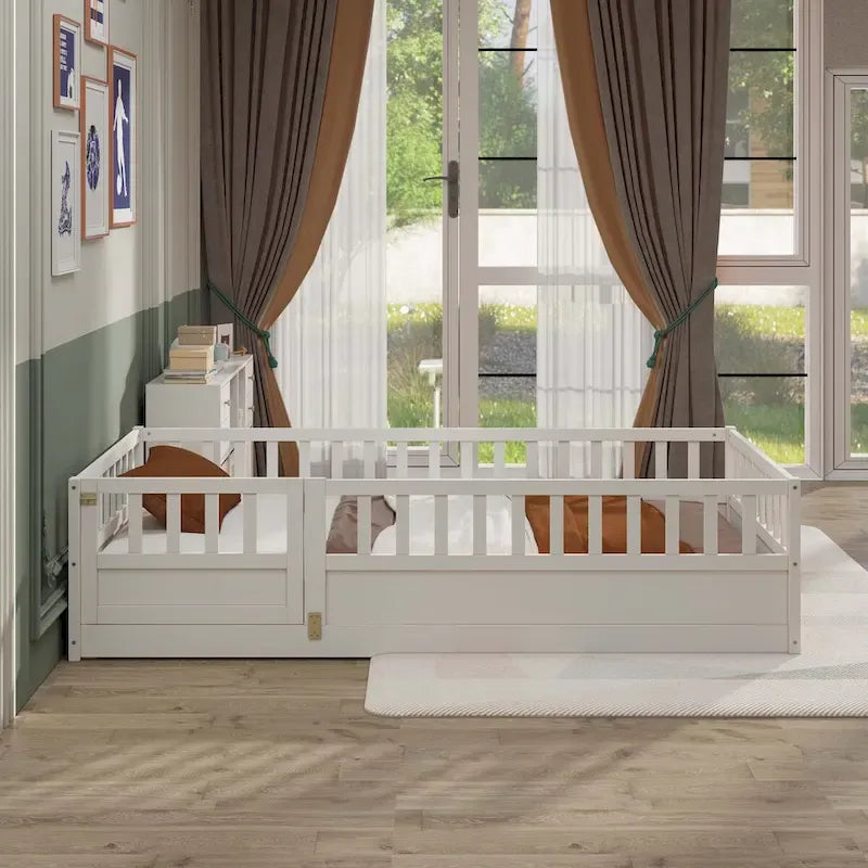 Montessori wooden children's floor bed without Support slat