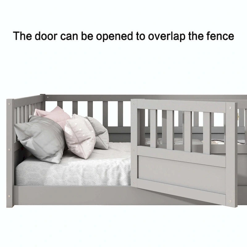 Montessori wooden children's floor bed without Support slat