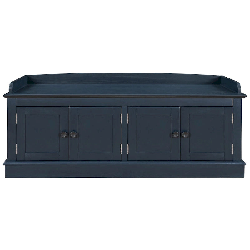 Entryway Storage Bench with 4 Doors and Adjustable Shelves