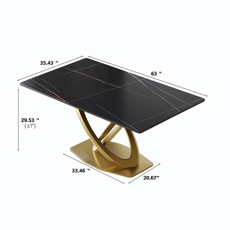 63 Dining Table, Modern Dining Table for 6