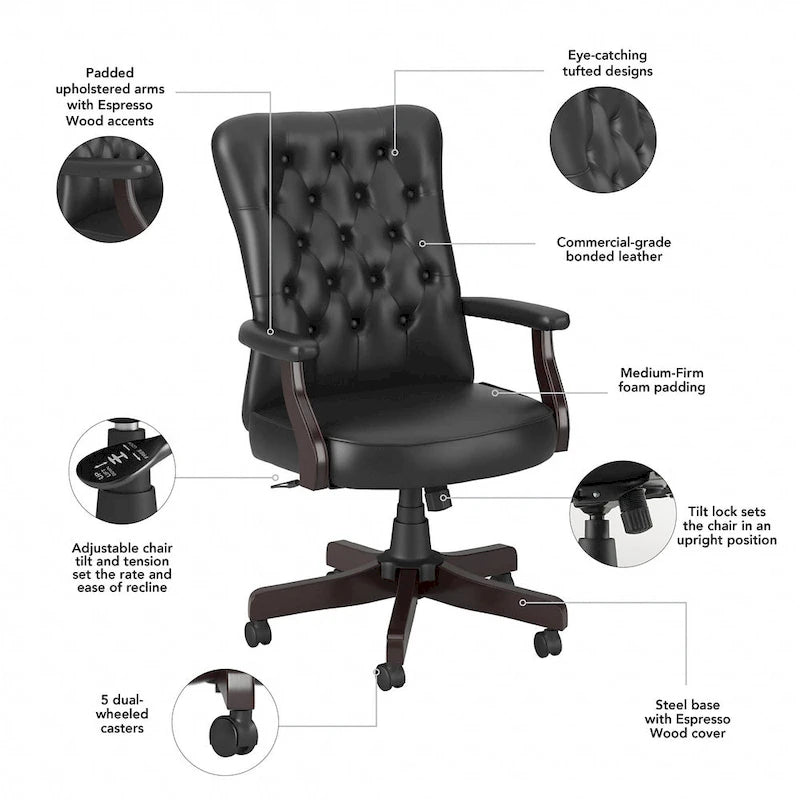 High Back Office Chair with Arms