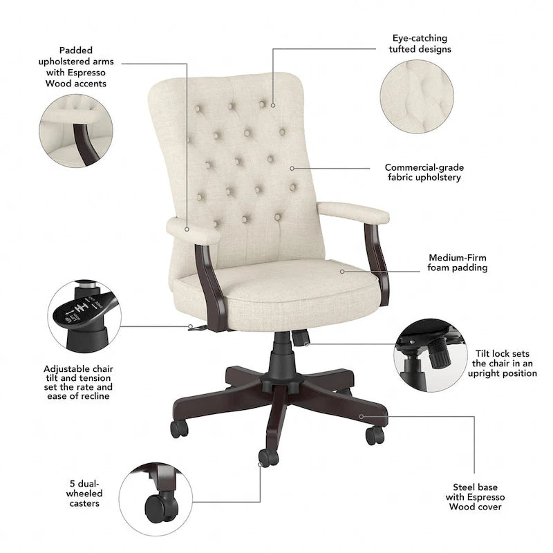 High Back Office Chair with Arms