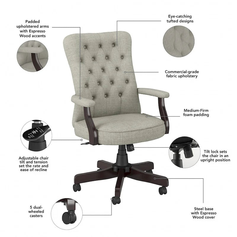 High Back Office Chair with Arms