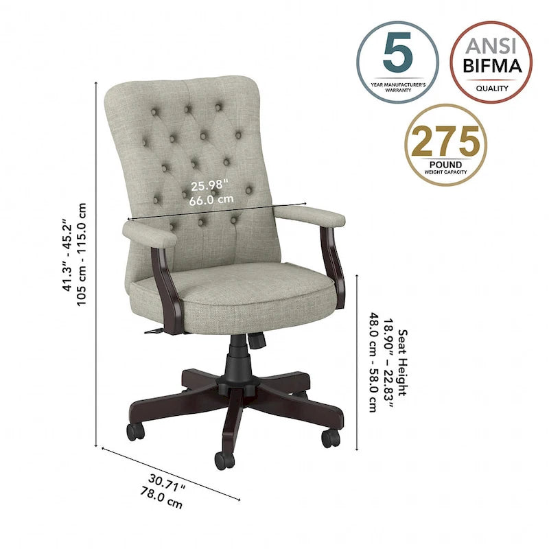 High Back Office Chair with Arms